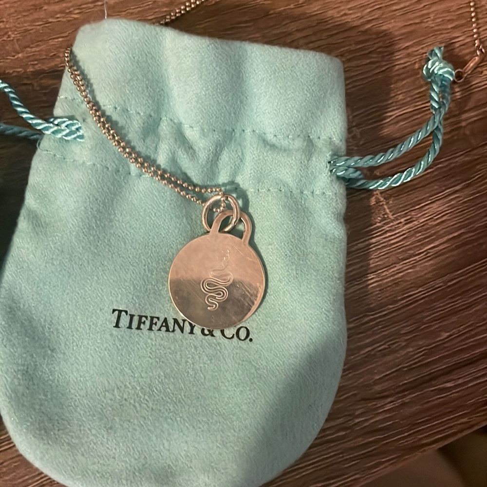 Tiffany snake engraved necklace worn twice, could use some polishing